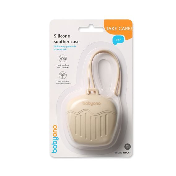 BabyOno Silikonové pouzdro na dudlíky BÉŽOVÁ