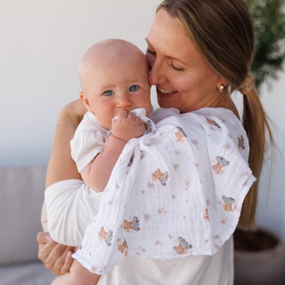 BabyOno Bavlněné pleny 3ks BÉŽOVÁ Teddy
