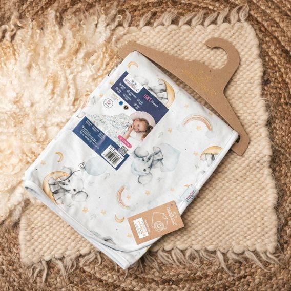 BabyMatex Dětská deka INES (75x100) SLONI A DUHA