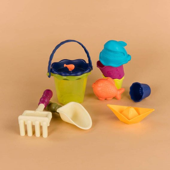 B-Toys Vozík s hračkami na písek modrý
