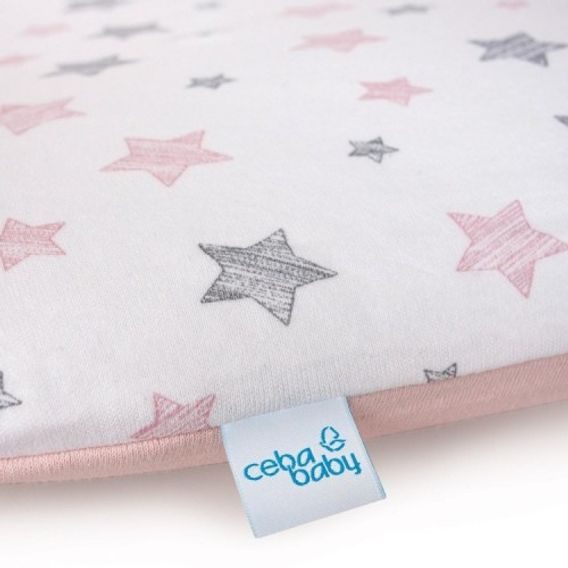 Ceba baby Potah na měkkou přebalovací podložku 75x72cm (2ks) - Grey Stars/Pink Stars
