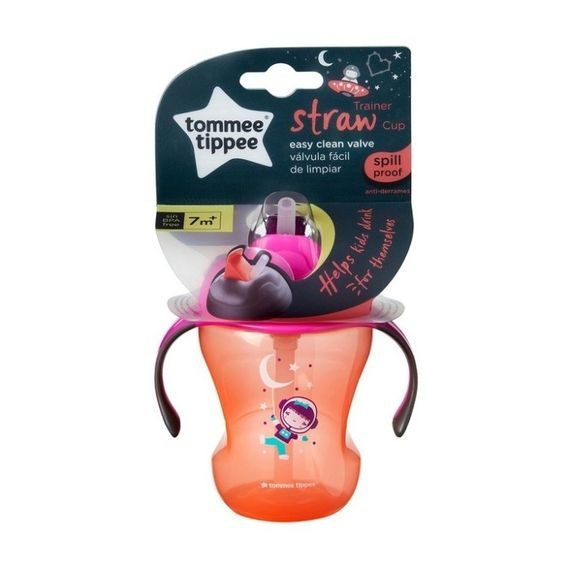 Tommee Tippee Netekoucí hrnek s brčkem Explora Easy Drink 230ml, 6m+ ORANŽOVÝ