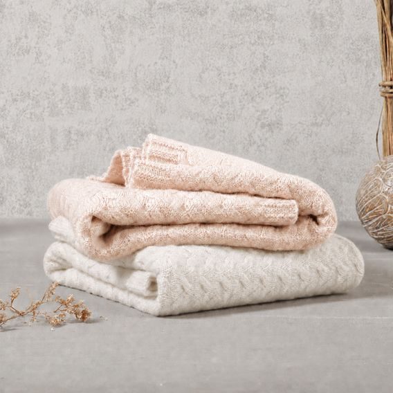 BabyOno Pletená dětská deka z merino vlny KRÉMOVÁ