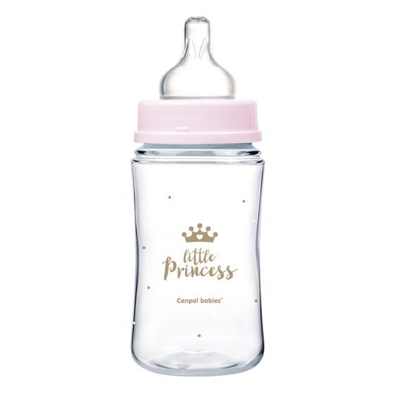 Canpol babies Láhev se širokým hrdlem Royal Baby 240ml RŮŽOVÁ