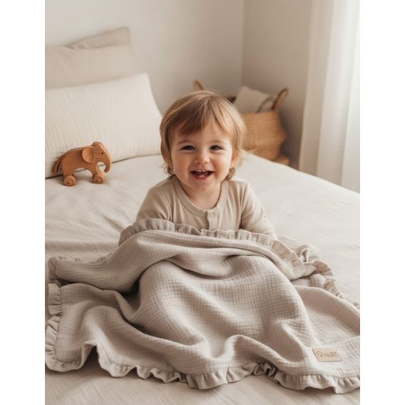Albero Mio Zateplená mušelínová dětská deka PUDROVĚ RŮŽOVÁ