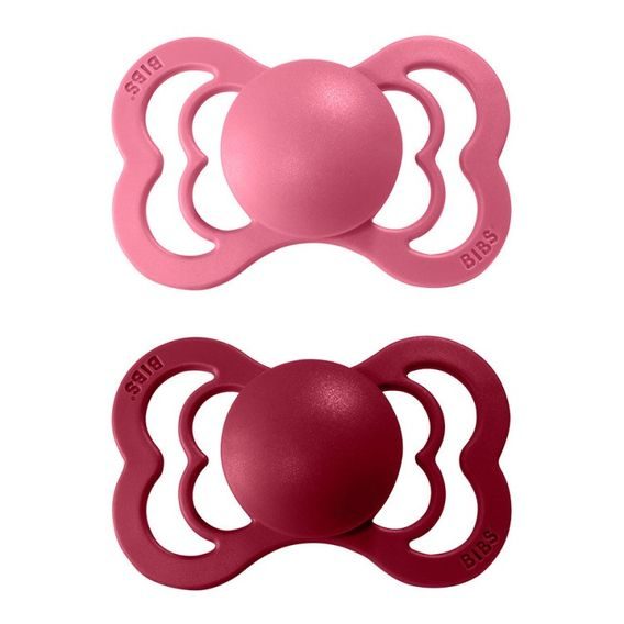 BIBS Supreme Dudlíky silikon symetrické 0-6m 2ks Coral/Ruby