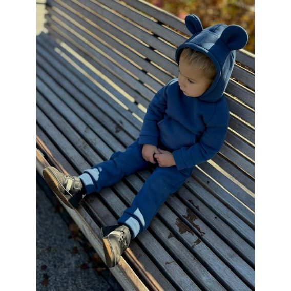 Bunnykids Teplá souprava Medvídek s klokankou TMAVĚ MODRÁ