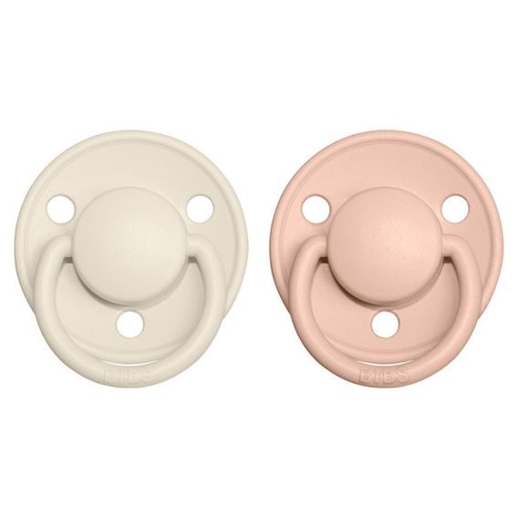 BIBS De Lux Dudlíky kaučuk kulaté 0-6m 2ks Ivory/Blush