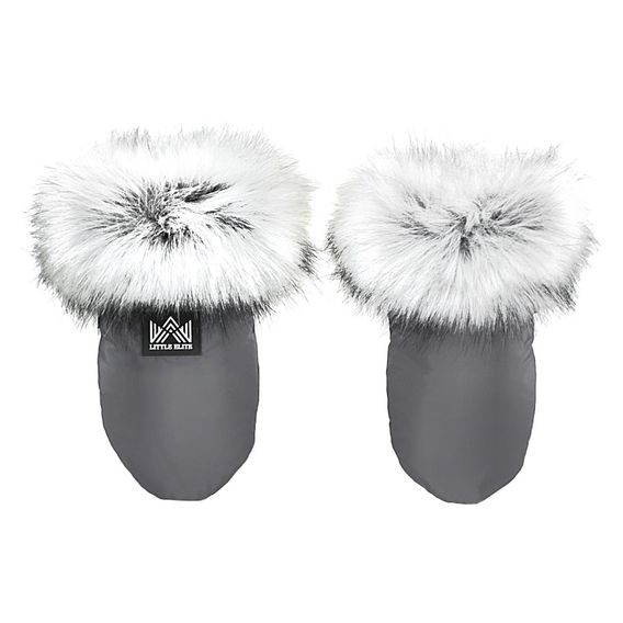 Little Elite Rukavice na kočárek GRAFIT šedý kožíšek