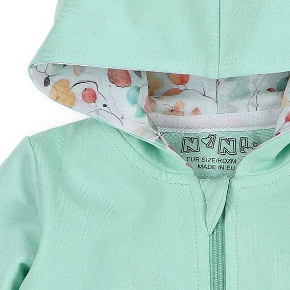 NINI Mikina na zip Blooming SVĚTLÝ MINT