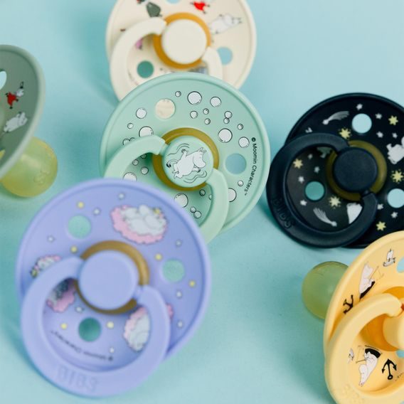 BIBS Moomin Dudlíky kaučuk kulaté 6-18m 2ks Friends Ivory Mix