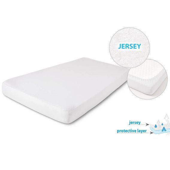 BabyMatex Nepromokavé jersey prostěradlo 140x70cm BÍLÉ
