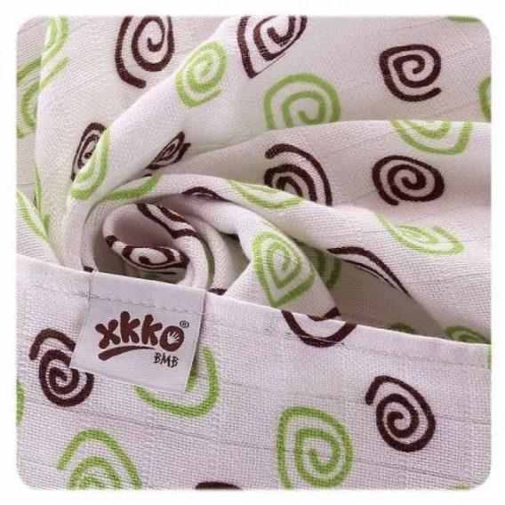 Kikko Bambusové ubrousky XKKO®BMB 30x30cm Spirals&Bubbles - LIME MIX 9ks