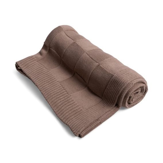 BabyMatex Pletená deka Square Checks (80x100) HNĚDÁ