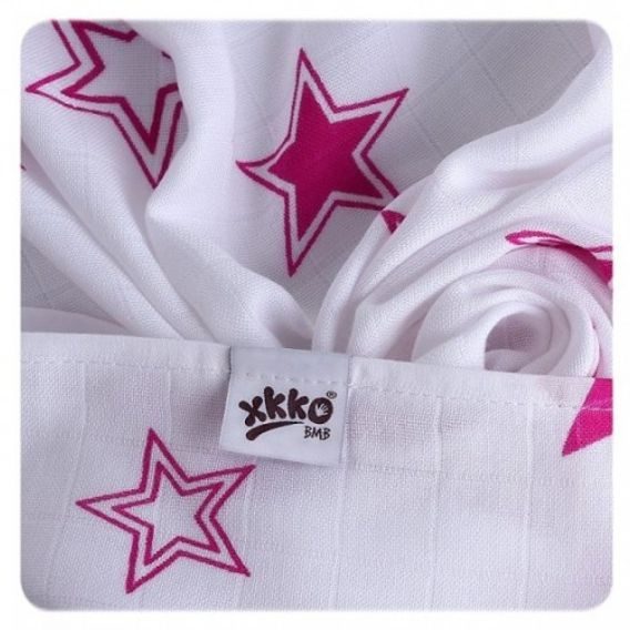 Kikko Bambusové pleny XKKO®BMB 70x70cm Stars - MAGENTA MIX 3ks