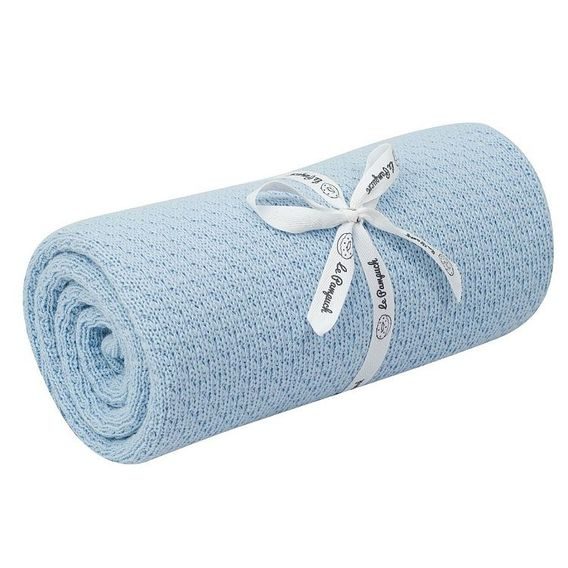 Le Pampuch Pletená dětská deka 100%Cotton WINTER - BABY BLUE