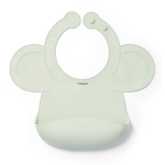 BabyOno Silikonový bryndák s kapsou ZELENÝ