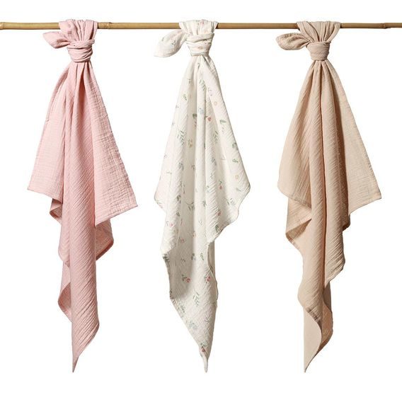 BabyOno Mušelínové pleny 3ks KYTIČKY