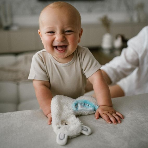 BabyOno Šustící mazlík LLAMA LULU MODRÁ