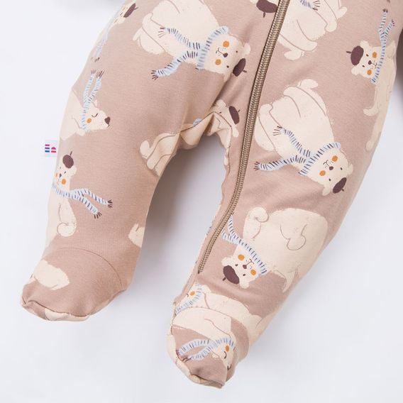 Eevi Dětská kombinéza z teplákoviny Beary Cool BÉŽOVÁ MEDVÍDCI
