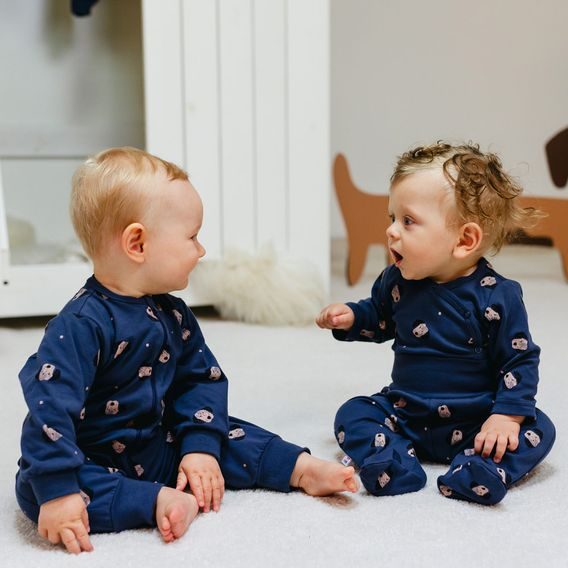Eevi Body dlouhý rukáv Puppy Playtime TMAVĚ MODRÁ