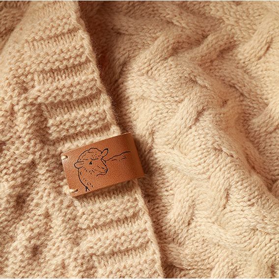 BabyOno Pletená dětská deka z merino vlny BÉŽOVÁ