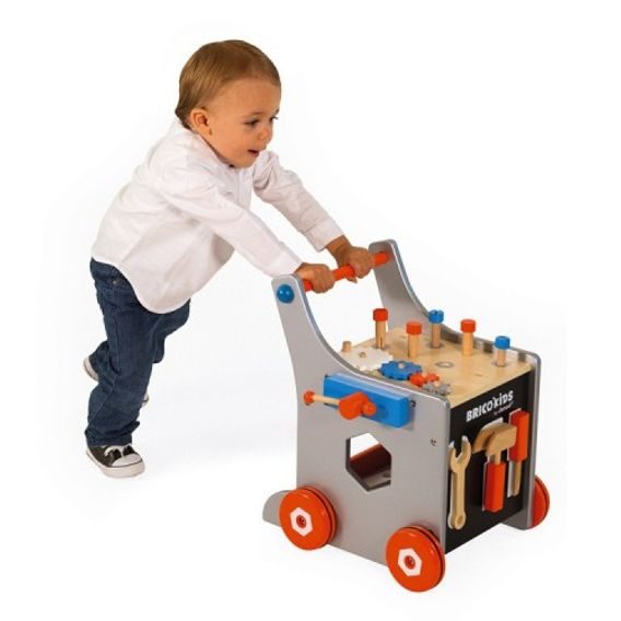 Janod BricoKids Chodítko vozík s nářadím