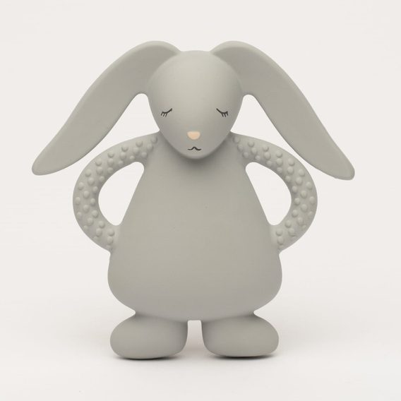 MOONIE Kousátko přírodní kaučuk Zajíček SILVER