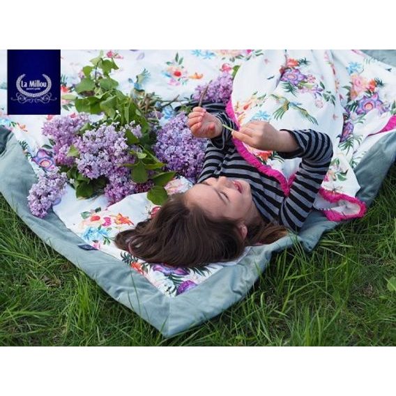 La Millou Pikniková deka Velvet/Cotton - FAIRYTALE LAND & POWDER PINK