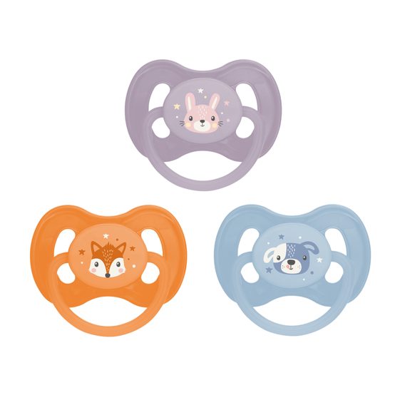 Canpol babies Dudlík kaučukový třešinka 6-18m Cute Animals ORANŽOVÝ