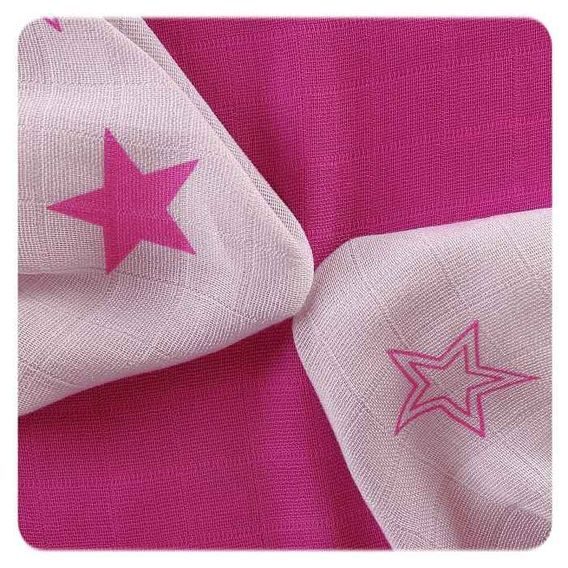 Kikko Bambusové ubrousky XKKO®BMB 30x30cm Stars - MAGENTA MIX 9ks