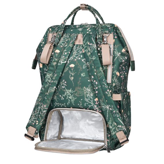 KikkaBoo Přebalovací batoh Siena Luxe Secret Garden Deep Green