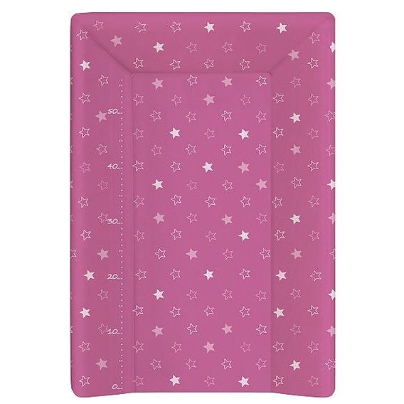 Ceba Přebalovací podložka s pevnou deskou 3-hranná 70x50 cm HVĚZDY TMAVĚ RŮŽOVÁ