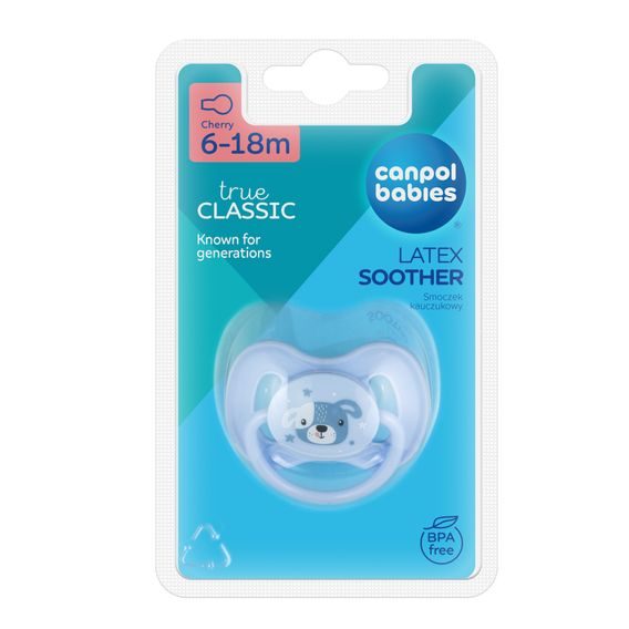 Canpol babies Dudlík kaučukový třešinka 6-18m Cute Animals MODRÝ