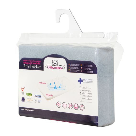 BabyMatex Nepromokavé froté prostěradlo 120x60cm ŠEDÉ