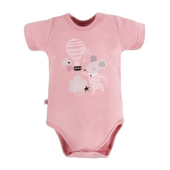 Eevi Body krátký rukáv Mellow RŮŽOVÉ
