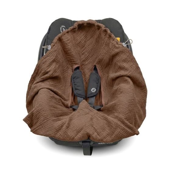 Albero Mio Mušelínová zavinovačka do autosedačky (CC8) ČOKOLÁDOVÁ