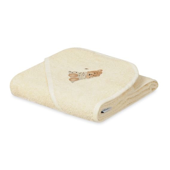 BabyMatex Osuška s kapucí 100x100cm Maxi MEDVÍDEK KRÉMOVÁ