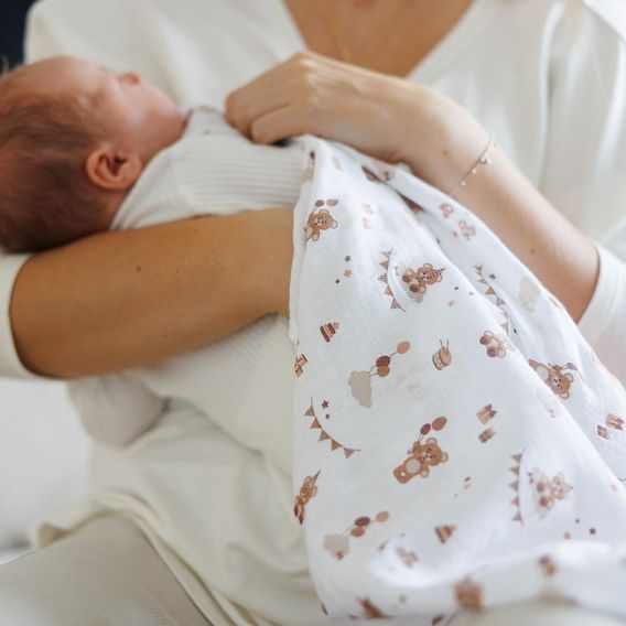 BabyOno Bambusové pleny 3ks HNĚDÁ Medvídci