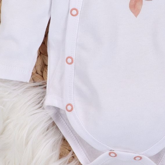 NINI Zavinovací body dlouhý rukáv Blossom BÍLÉ