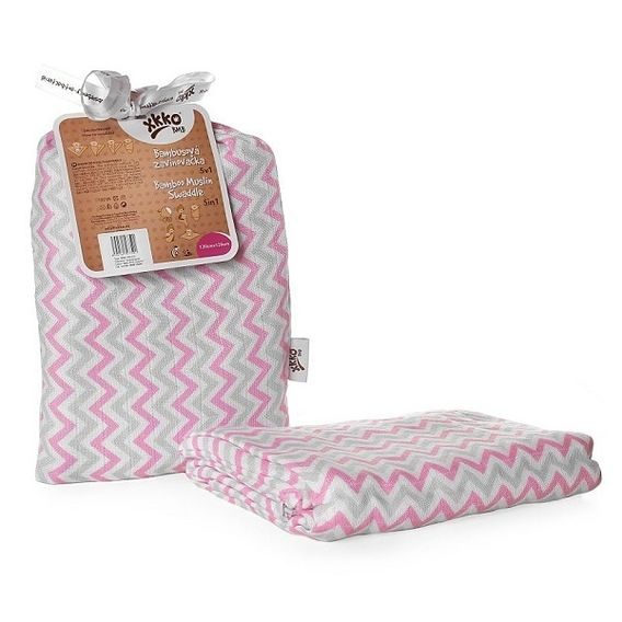 Kikko Bambusová zavinovačka 5v1 XKKO®BMB Scandinavian - BABY PINK CHEVRON