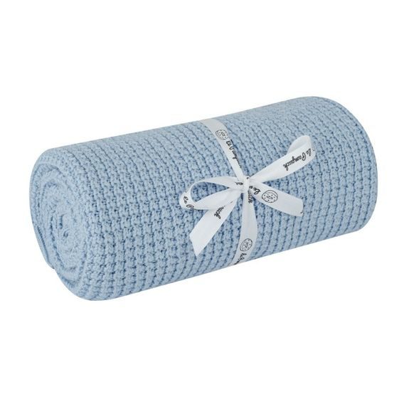 Le Pampuch Pletená dětská deka 100%Cotton BABY BLUE