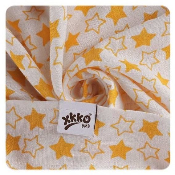 Kikko Bambusové pleny XKKO®BMB 70x70cm Little Stars ORANGE MIX 3ks