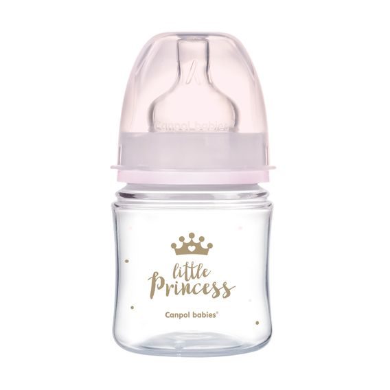 Canpol babies Láhev se širokým hrdlem Royal Baby 120ml RŮŽOVÁ