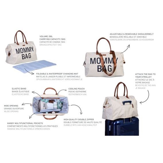 Childhome Přebalovací taška Mommy Bag Off White