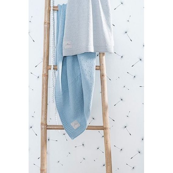 Jollein Pletená dětská deka 75x100cm Soft Knit - SOFT BLUE