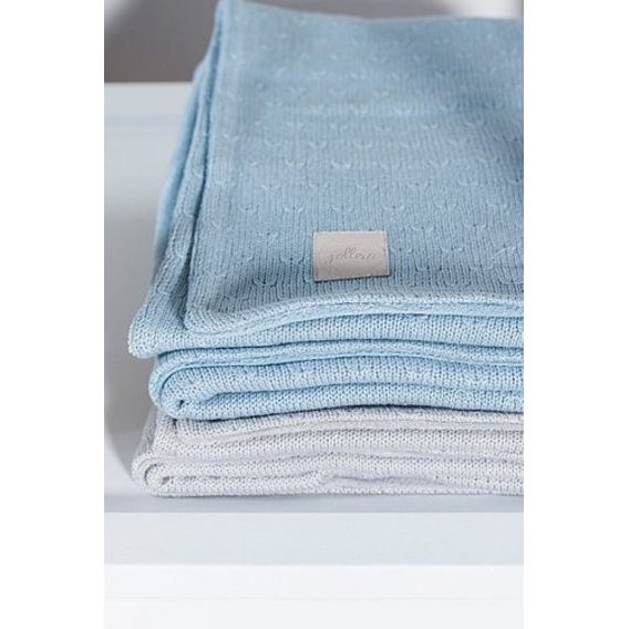 Jollein Pletená dětská deka 75x100cm Soft Knit - SOFT BLUE