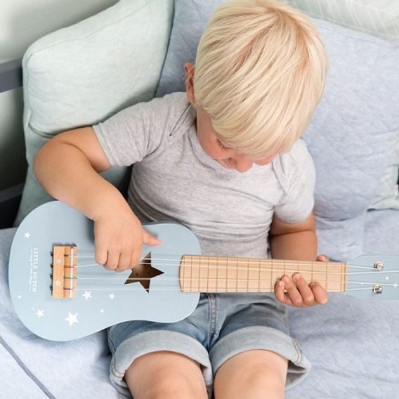 Little Dutch Dřevěná dětská kytara - ADVENTURE BLUE