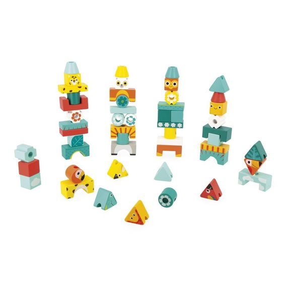 Janod Dřevěná stavebnice Indiánský totem Tropik