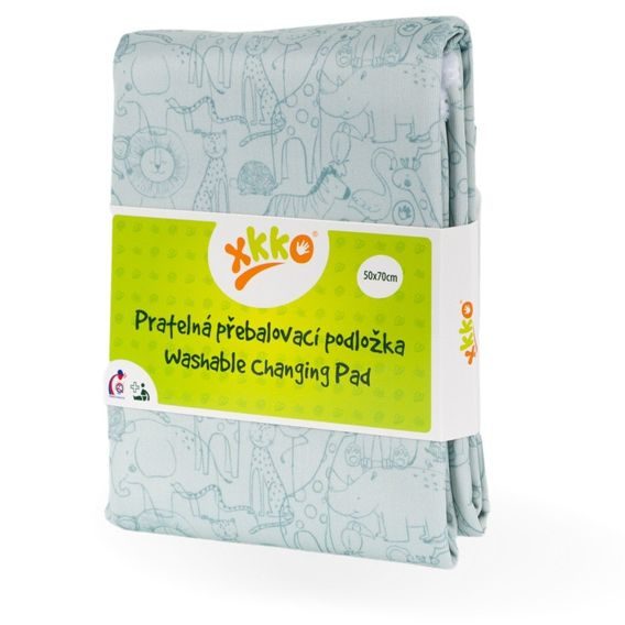 Kikko Pratelná přebalovací podložka XKKO 50x70cm - SAFARI GRANITE GREEN